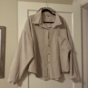 Creamy beige corduroy button up EUC